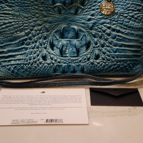 NWT Brahmin Large Duxbury Satchel Lagoon Melbourne with Shoulder strap - Picture 4 of 9